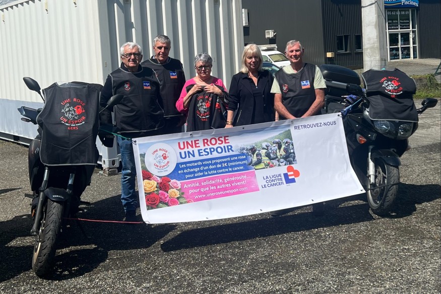 Gers : une rose en échange d’un don pour la Ligue contre le cancer, de nombreux motards mobilisés ce week-end dans plusieurs communes du département